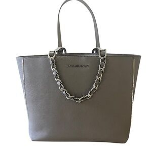 Michael Kors Silver Chain Gray Tote